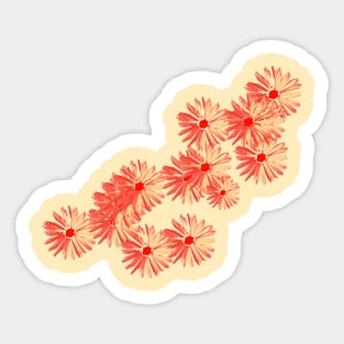 Daisy flower red and pink cute Sticker